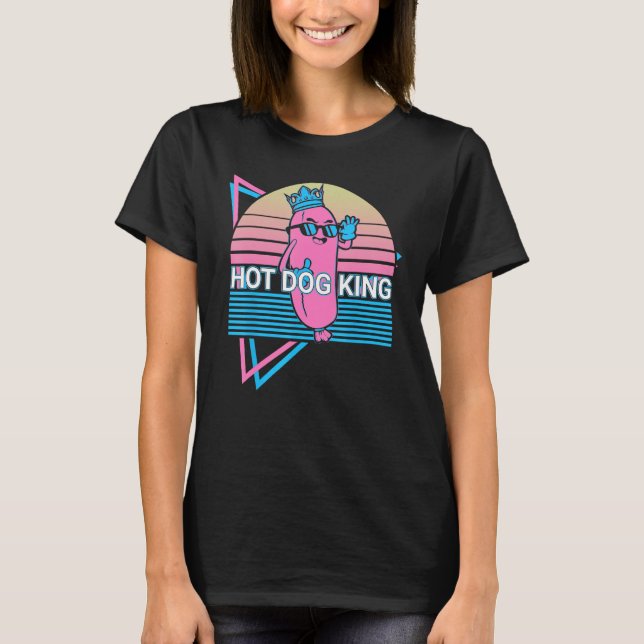 T-shirt Hot Dog Hotdog Retro Hot Dog King (Devant)