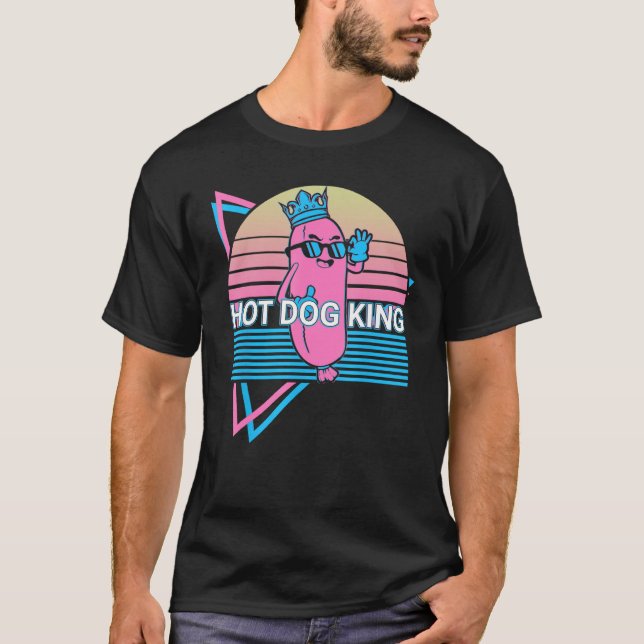 T-shirt Hot Dog Hotdog Retro Hot Dog King (Devant)