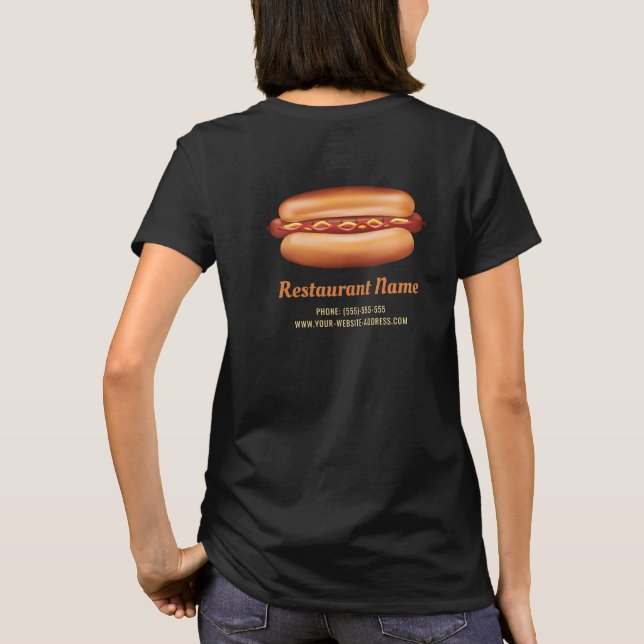 T-shirt Hot Dog Illustration Custom Fast Food Restaurant (Dos)
