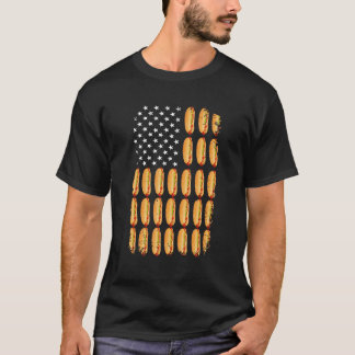 T-shirt Hot Dog USA American Flag Juillet 4 Patriotic Inde