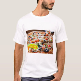 T-shirt Hot Pizza Photo - Real Steaming Food Image