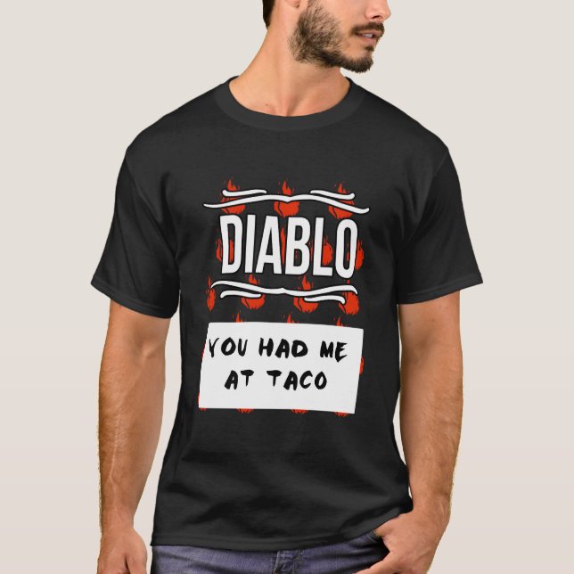 T-shirt Hot Sauces Halloween Diablo Sauce You Had Me At Ta (Devant)