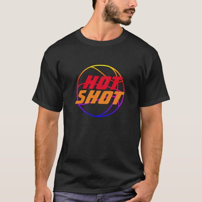 T-shirt Hot Shot | Citation de basket avec texte bleu (Devant)