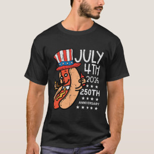 T-shirt Hotdog 250e anniversaire du 4 juillet 2026 250 ans