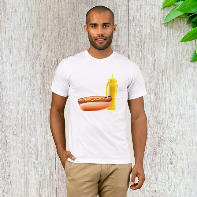 T-shirt Hotdog Avec Moustard Bottle Mens (Créateur téléchargé)