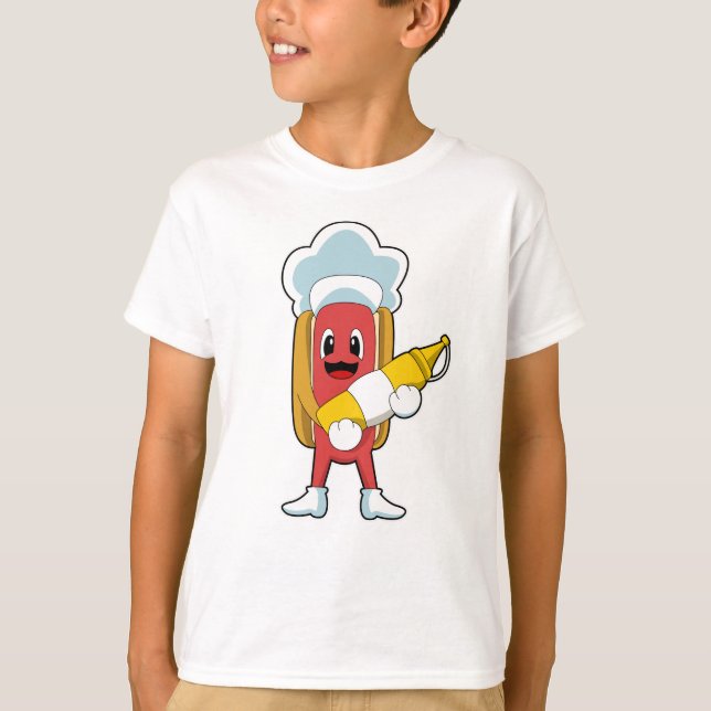 T-shirt Hotdog avec moutarde (Devant)