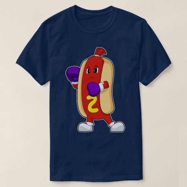 T-shirt Hotdog Boxer Gants de boxe Boxe Boxe 2 (Design devant)