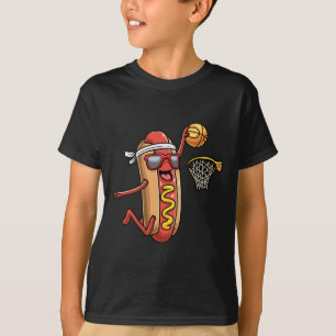 T-shirt Hotdog Dans Pain Roll Jouer Bysketbyll Sports Pla