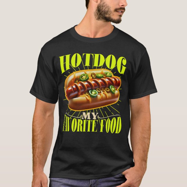 T-shirt hotdog, ma nourriture préférée (Devant)