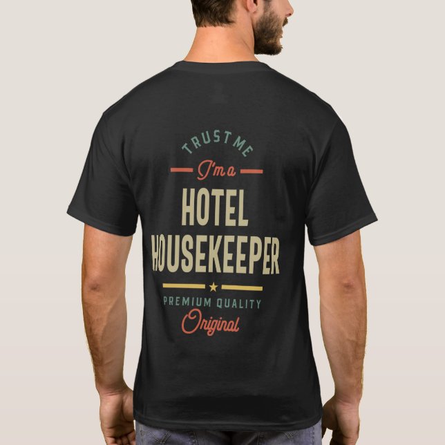 T-shirt Hotel Housekeeper Job Title Cadeau (Dos)