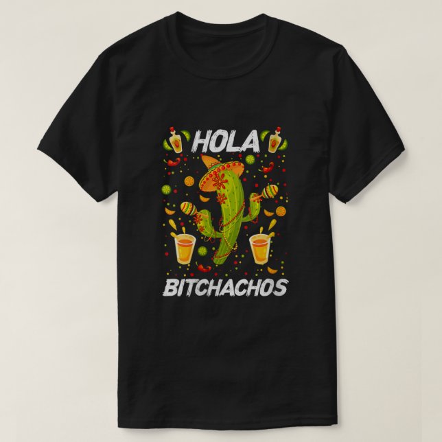 T-shirt Hôtes de femmes Adios Bitchachos Cactus Fiesta mex (Design devant)