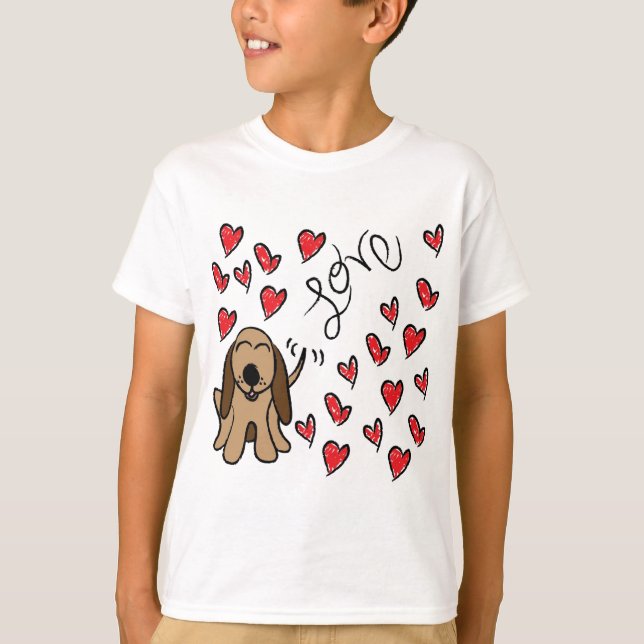 T-shirt Hound Dog Love (Devant)