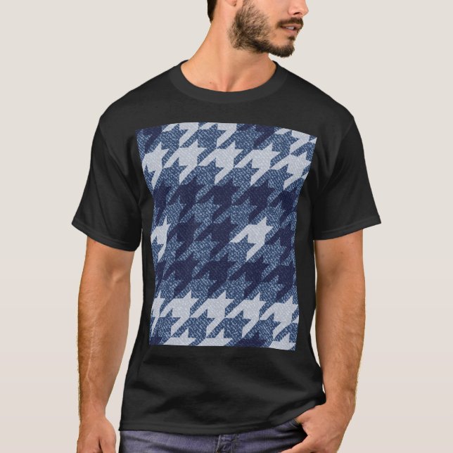 T-shirt Houndstooth Tartan Jeans Design Arrière - plan (Devant)