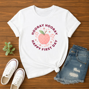 T-shirt Hourra Hourra Joyeux Premier Jour de Rentrée Scola