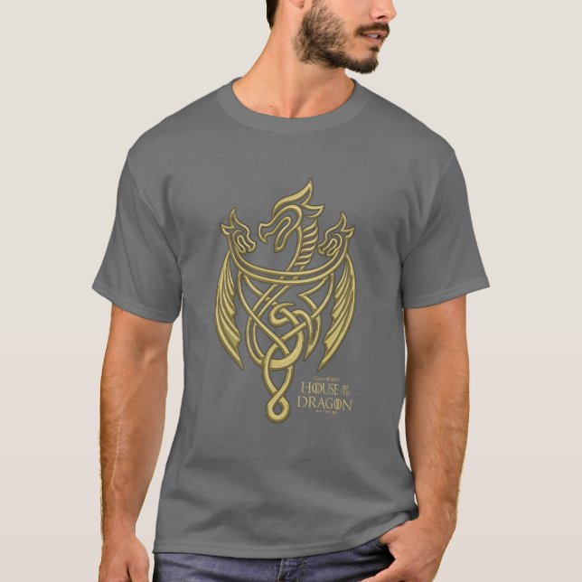 T-shirt HOUSE of the Dragon | Golden Filigree Dragon Crest (Devant)
