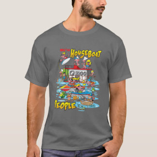 T-shirt Houseboat Lake Party Pêche