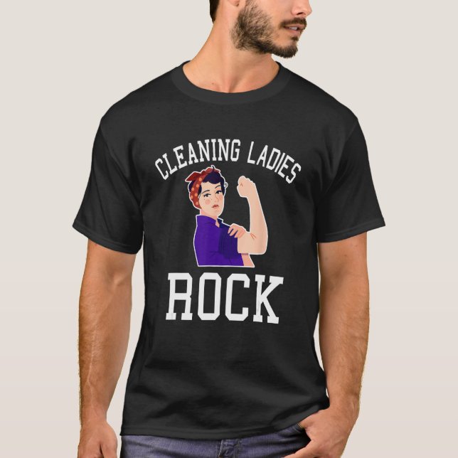 T-shirt Housekeeper  Cleaning lady Rocks (Devant)