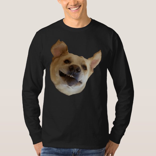T-shirt Houston Photo Yellow Lab Derp Face (Devant)
