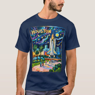 T-shirt Houston Skyline Space Center Rocket Van Gogh Kids