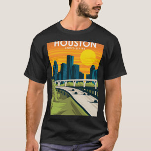 T-shirt Houston Texas États-Unis Vintage Minimal City S