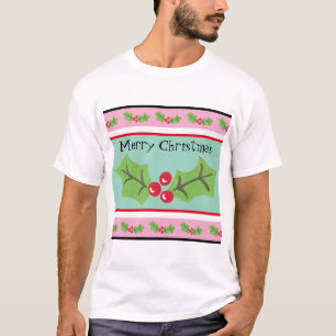 T-shirt Houx et Baies de Noël Personnalisés