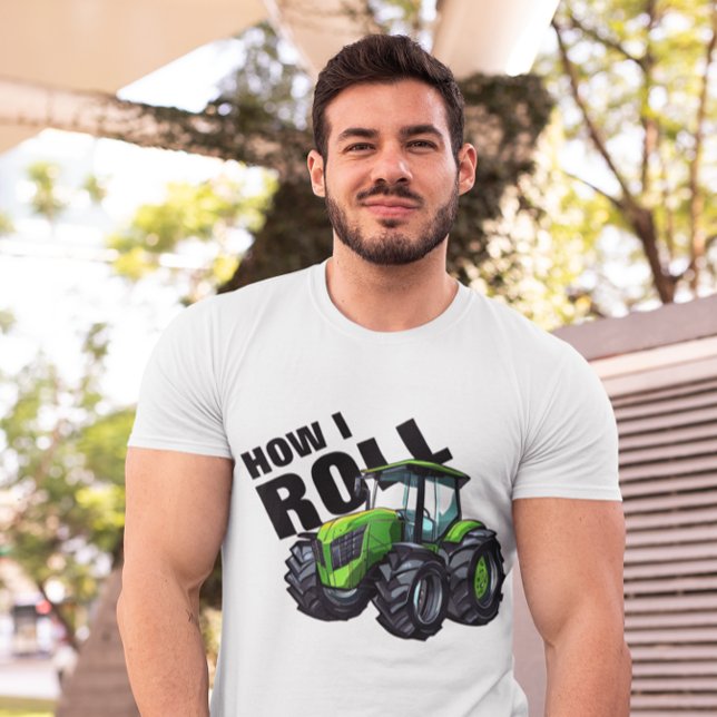T-shirt "How I Roll" avec tracteur Green Farm (Créateur téléchargé)