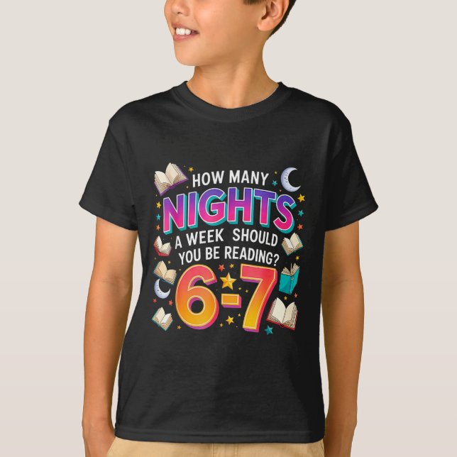 T-shirt How Many Nights Reading 67 Funny Meme Six Seven Te (Devant)