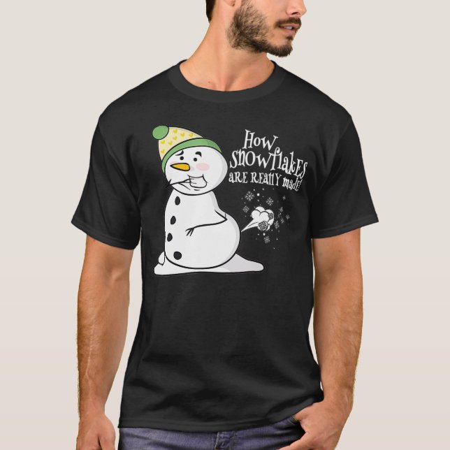 T-shirt How Snowflakes Are Really Made Funny Snowman Chris (Devant)