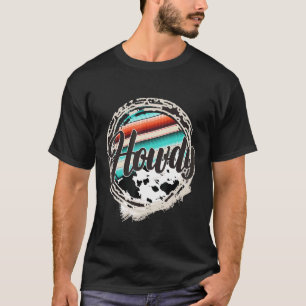 T-shirt HOWDDY Leopard Vache Motif Serape Imprimer Cowgirl