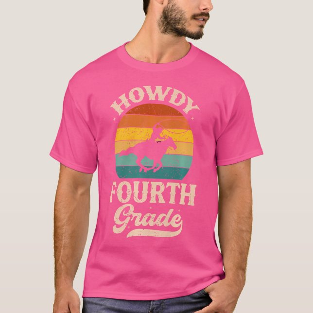 T-shirt Howdy 4E Année Rodéo Enseignant Retour À L'École W (Devant)