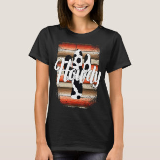 T-shirt HOWDY Cow Cactus Serape Cactus print Orange Cowgi