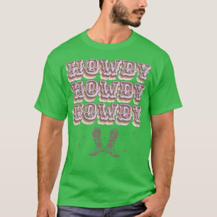 T-shirt Howdy Cowgirl Boots Country Western Cosmic Vintage