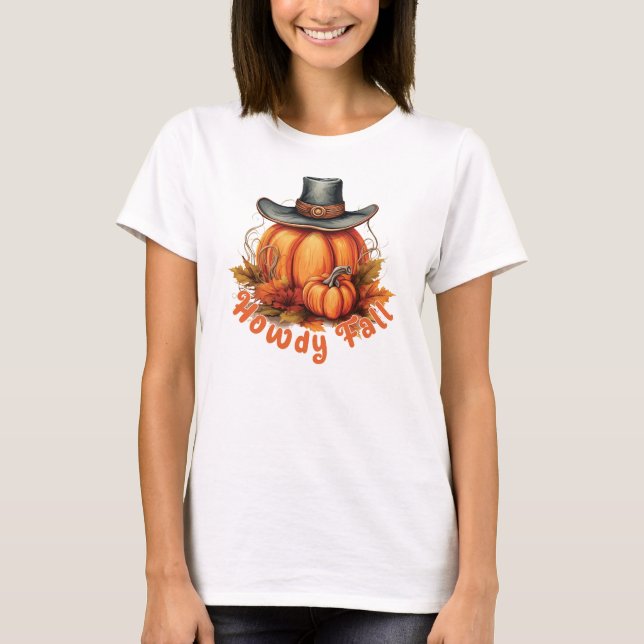 T-shirt Howdy Fall - Vibes d'automne rustiques (Devant)