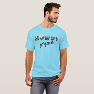 T-shirt Howdy Gorgeous   Floral rustique chic   Noir