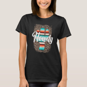 T-shirt HOWDY Leopard Cactus Serape Cactus imprimé Turquoi