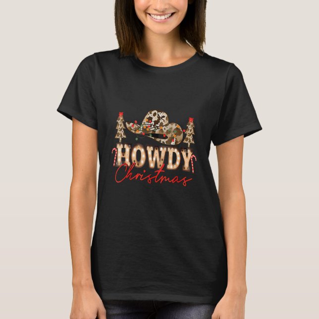 T-shirt Howdy Noël Occidental Noël Joyeux Fêtes 1 (Devant)
