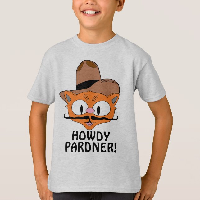 T-shirt HOWDY PARDNER ! (partenaire Howdy) Cowboy Cat (Devant)