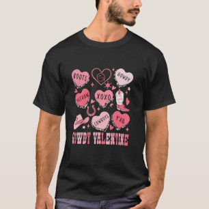 T-shirt Howdy Valentine Candy Heart Super Retro Valentine