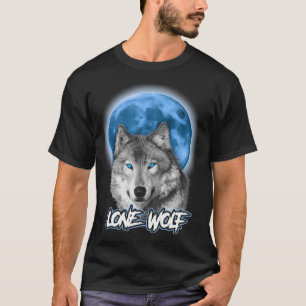 T-shirt Howling Lone Wolf On Moon Animal Funny