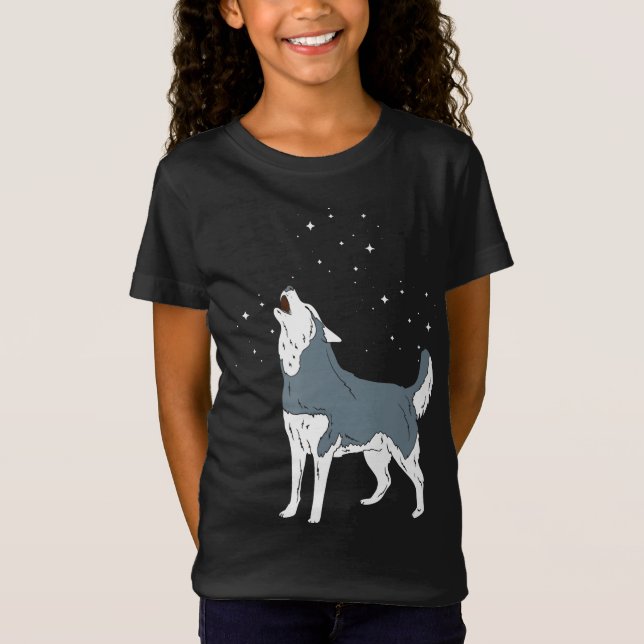 T-Shirt Howling Sibérien Husky Chien Chien Chien Amoureux (Devant)