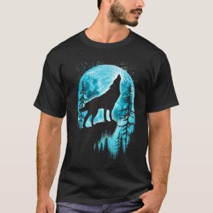 T-shirt Howling Wolf - Amoureux des animaux de la faune Na