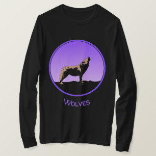 T-shirt Howling Wolf at Sunset - Art faunique original