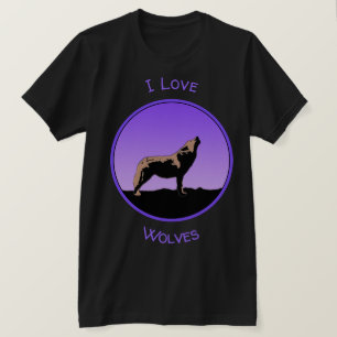 T-shirt Howling Wolf at Sunset - Art faunique original