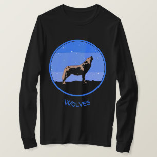 T-shirt Howling Wolf en hiver - Art faunique original
