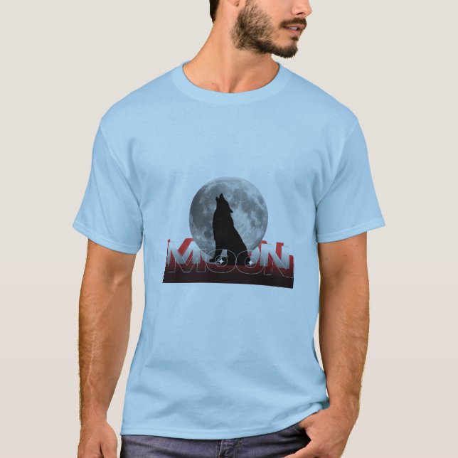 T-shirt Howling Wolf Silhouette with Full Moon Graphic T-S (Devant)