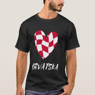 T-shirt Hrvatska Croatie Fière Coeur Croate Fierté Drapeau