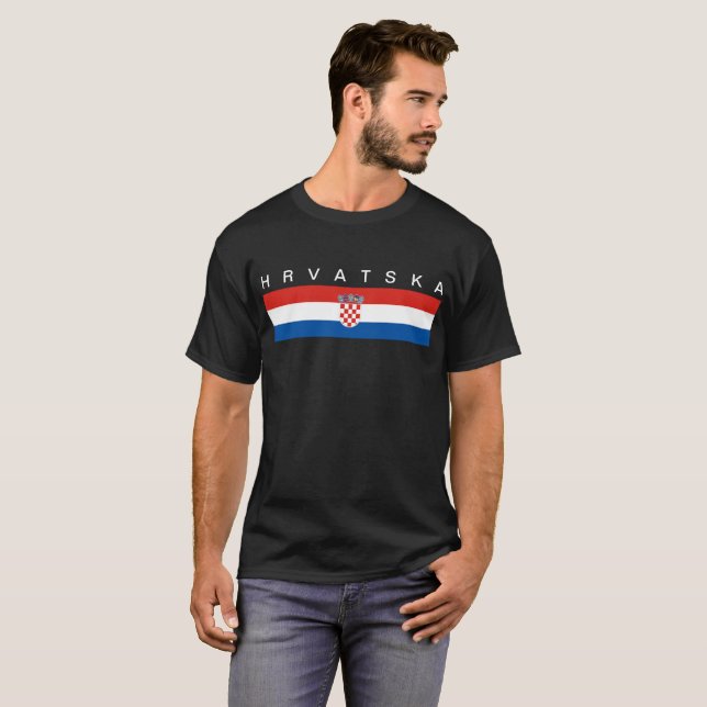 T-shirt Hrvatska de symbole de drapeau de pays de la (Devant entier)