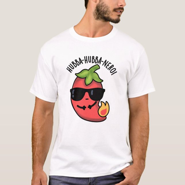 T-shirt Hubba-hubba-nero Funny Habanero Pun (Devant)