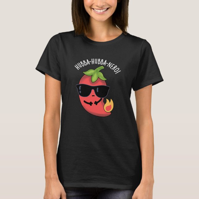 T-shirt Hubba-hubba-nero Funny Habanero Pun Dark BG (Devant)