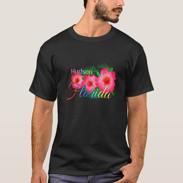 T-shirt Hudson Floride Fleurs Tropicales Vacances en Famil (Devant)